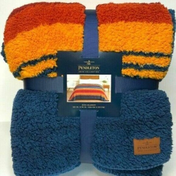 Pendleton Blanket QUEEN Soft & Cozy Sherpa Fleece Reversible Washable NWT - Picture 16 of 16